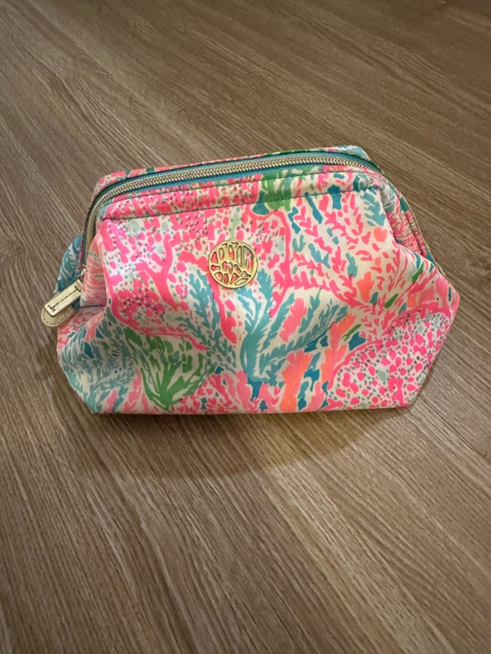 Lilly Pulitzer Coral-Print Cosmetic Pouch